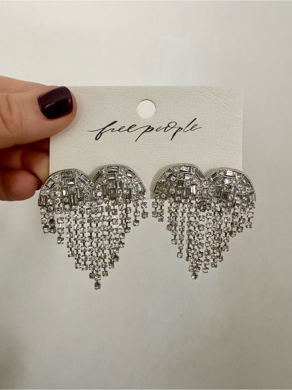 Free People Hearts on Fire Silver Dangle Earrings